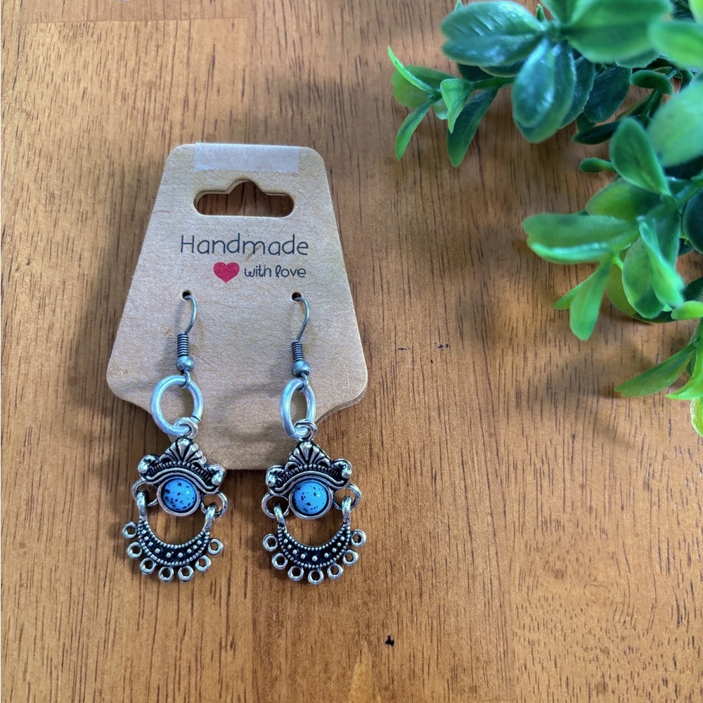 Handmade boho turquoise earrings